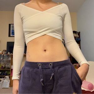 wraparound white crop top! 🦢